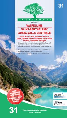 Wandelkaart 31 Valpelline, Saint Barthélemy, Aosta - Valle Centrale | Fraternali Editore