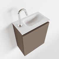 Toiletmeubel Mondiaz Ture | 40 cm | Meubelkleur Smoke | Eden wastafel Talc Rechts | 1 kraangat