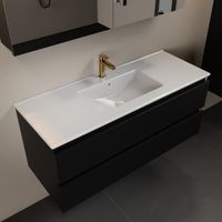 MONDIAZ AIVY 120cm badmeubel Urban, wastafel glanzend wit keramiek midden 1 kraangat met spiegelkast (M60103 - AI-M120URMI - AI-C120URMI)
