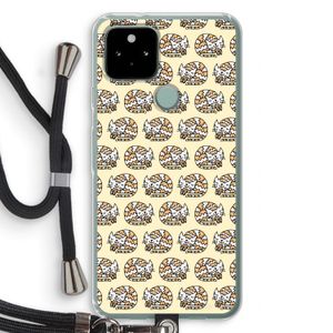 Slapende poes: Pixel 5 Transparant Hoesje met koord