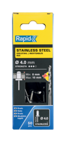 Rapid Blindklinknagels RVS | Ø4 x 14 mm | Incl. Boor | 50 Stuks - 5000395