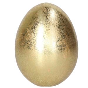 Decoratie Ei - Goud kleurig - 1x - keramiek - 8 x 9 cm - Paasdecoratie - paaseieren - Gouden eieren