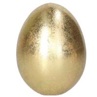 Decoratie Ei - Goud kleurig - 1x - keramiek - 8 x 9 cm - Paasdecoratie - paaseieren - Gouden eieren