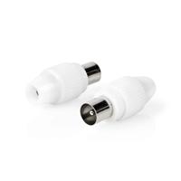 Nedis IEC (Coax) Connector | Recht | Male | Vernikkeld | 75 Ohm | Schroef | Diameter kabelinvoer: 7.0 mm | Metaal / Polyvinylchloride (PVC) | Wit | 2