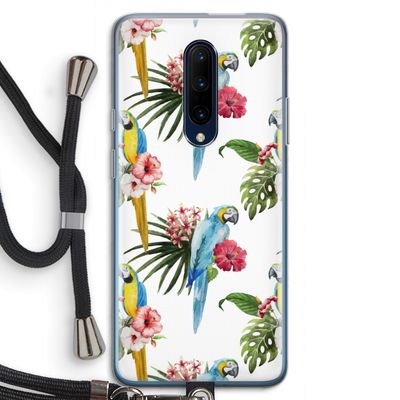 Kleurrijke papegaaien: OnePlus 7 Pro Transparant Hoesje met koord
