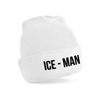 Ice-man muts - unisex - one size - wit - apres-ski muts One size  -