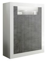 Opbergkast Urbino 144 cm hoog in hoogglans wit met oxid