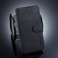 DG. MING Retro olie kant horizontale Flip Case voor Galaxy S10 E met houder & kaartsleuven & portemonnee (zwart)