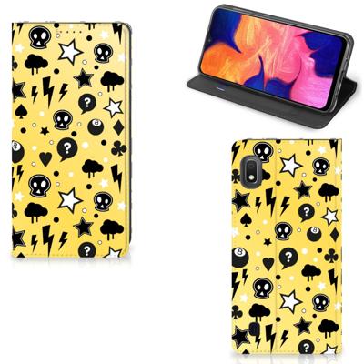 Mobiel BookCase Samsung Galaxy A10 Punk Geel Mobiel BookCase Samsung Galaxy A10 Punk Geel