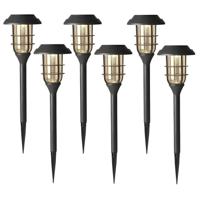 Sunnydays Tuinlampen / prikspot Solar Mood - 6x - zwart - kunststof - waterbestendig - 42 cm