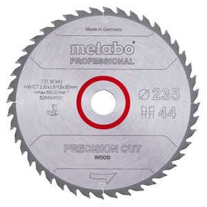 Metabo Accessoires Cirkelzaagblad | "Precision Cut Professional" | Ø235x30mm | Z44 WZ 15° - 628494000