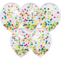 15x Confetti thema feest ballonnen 30 cm - thumbnail