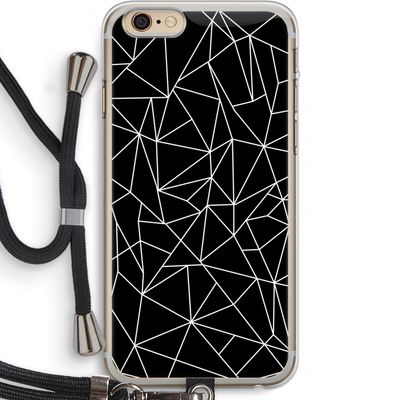 Geometrische lijnen wit: iPhone 6 PLUS / 6S PLUS Transparant Hoesje met koord
