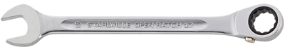 Stahlwille Steekringratelsleutel | sleutelwijdte 14 mm lengte 190 mm | omschakelbaar, ringzijde 15 graden | 1 stuk - 41171414 41171414