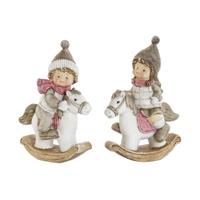 Kerstversiering DKD Home Decor Multicolour 8,8 x 4,8 x 12,5 cm (2 Stuks)