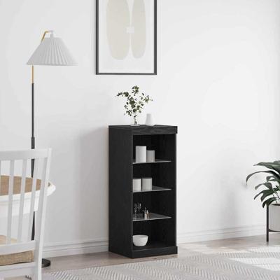 Dressoir Zwart eiken 41 x 37 x 100 cm Bewerkt hout
