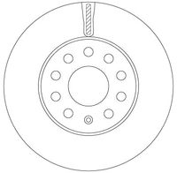 Remschijf TRW, Remschijftype: Geventileerd, u.a. für Seat, VW, Audi, Skoda