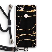 Gouden marmer: Pixel 3 XL Transparant Hoesje met koord