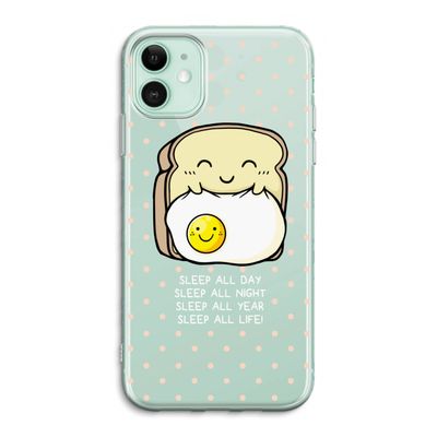 Sleep All Day: iPhone 11 Transparant Hoesje