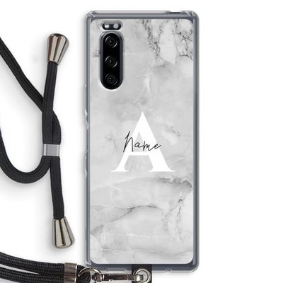 Ivory Marble: Sony Xperia 5 Transparant Hoesje met koord