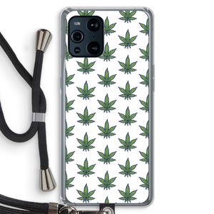 Weed: Oppo Find X3 Transparant Hoesje met koord