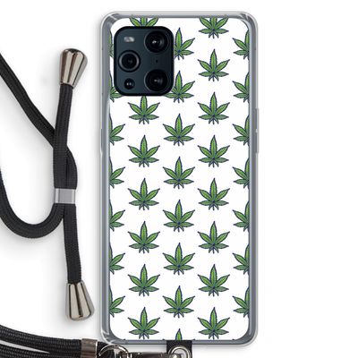 Weed: Oppo Find X3 Transparant Hoesje met koord