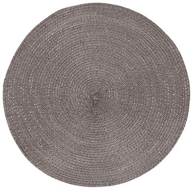 Ronde tafel placemats - donkergrijs - 38 cm - rotan look - kunststof - Onderleggers