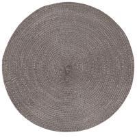 Ronde tafel placemats - donkergrijs - 38 cm - rotan look - kunststof - Onderleggers