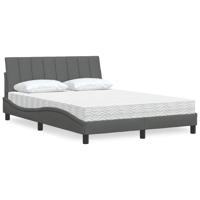 Bed met matras "Hanko" stof donkergrijs 140x200 cm