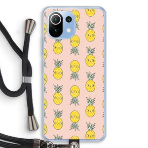 Ananas: Xiaomi Mi 11 Lite Transparant Hoesje met koord