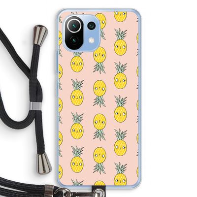 Ananas: Xiaomi Mi 11 Lite Transparant Hoesje met koord