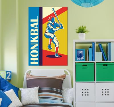 honkbal retro canvas schilderij