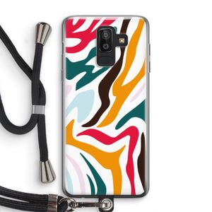 Colored Zebra: Samsung Galaxy J8 (2018) Transparant Hoesje met koord