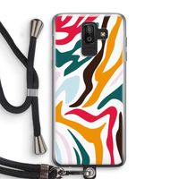 Colored Zebra: Samsung Galaxy J8 (2018) Transparant Hoesje met koord