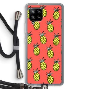 Ananas: Samsung Galaxy A42 5G Transparant Hoesje met koord
