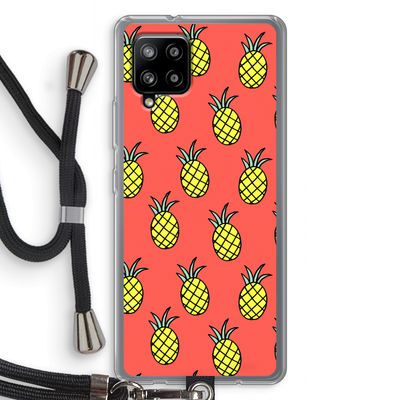 Ananas: Samsung Galaxy A42 5G Transparant Hoesje met koord