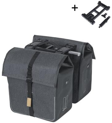 Basil Dubbele fietstas urban dry mik 50 liter - charcoal