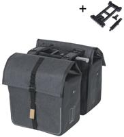 Basil Dubbele fietstas urban dry mik 50 liter - charcoal
