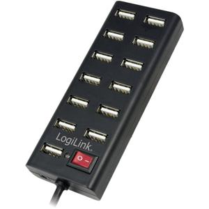 LogiLink UA0126 interface hub 480 Mbit/s Zwart