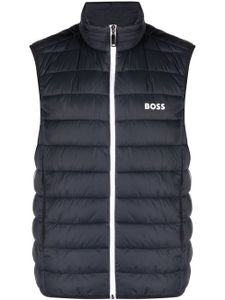 BOSS gilet matelassé à logo imprimé - Bleu