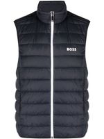 BOSS gilet matelassé à logo imprimé - Bleu - thumbnail