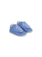 Kenzo Kids chaussons en cuir à logo imprimé - Bleu