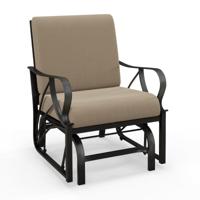 Tuinstoel met Schommelfunctie Schommelstoel met Zacht Gevoerd Kussen Metalen Frame Terrasstoel voor Tuin Balkon Terras