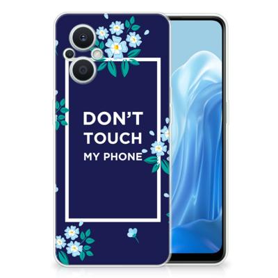 OPPO Reno8 Lite Silicone-hoesje Flowers Blue DTMP OPPO Reno8 Lite Silicone-hoesje Flowers Blue DTMP