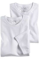 OLYMP Modern Fit T-Shirt ronde hals Dubbel pak wit, Effen