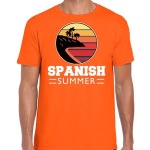 Spanish zomer t-shirt / shirt Spanish summer oranje voor heren