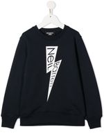 Neil Barrett Kids sweat à logo imprimé - Bleu