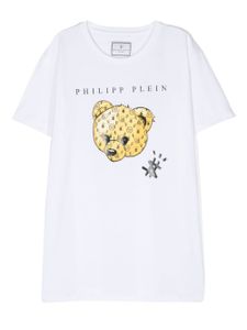 Philipp Plein Junior t-shirt à imprimé Teddy Bear - Blanc