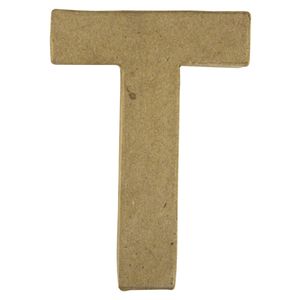 Letter T van papier mache onbeschilderd