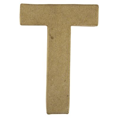 Letter T van papier mache onbeschilderd